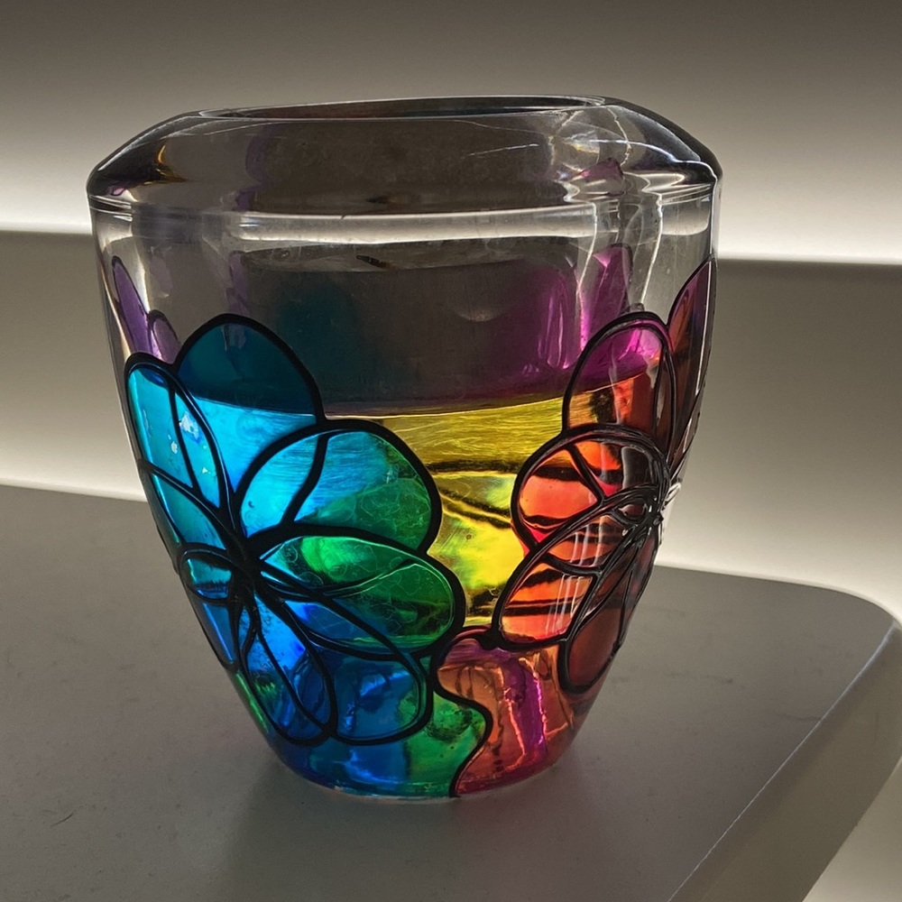 Vintage Thick glass votive or tapered candle holder